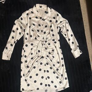 Cato Black and White Polka Dot Midi Dress